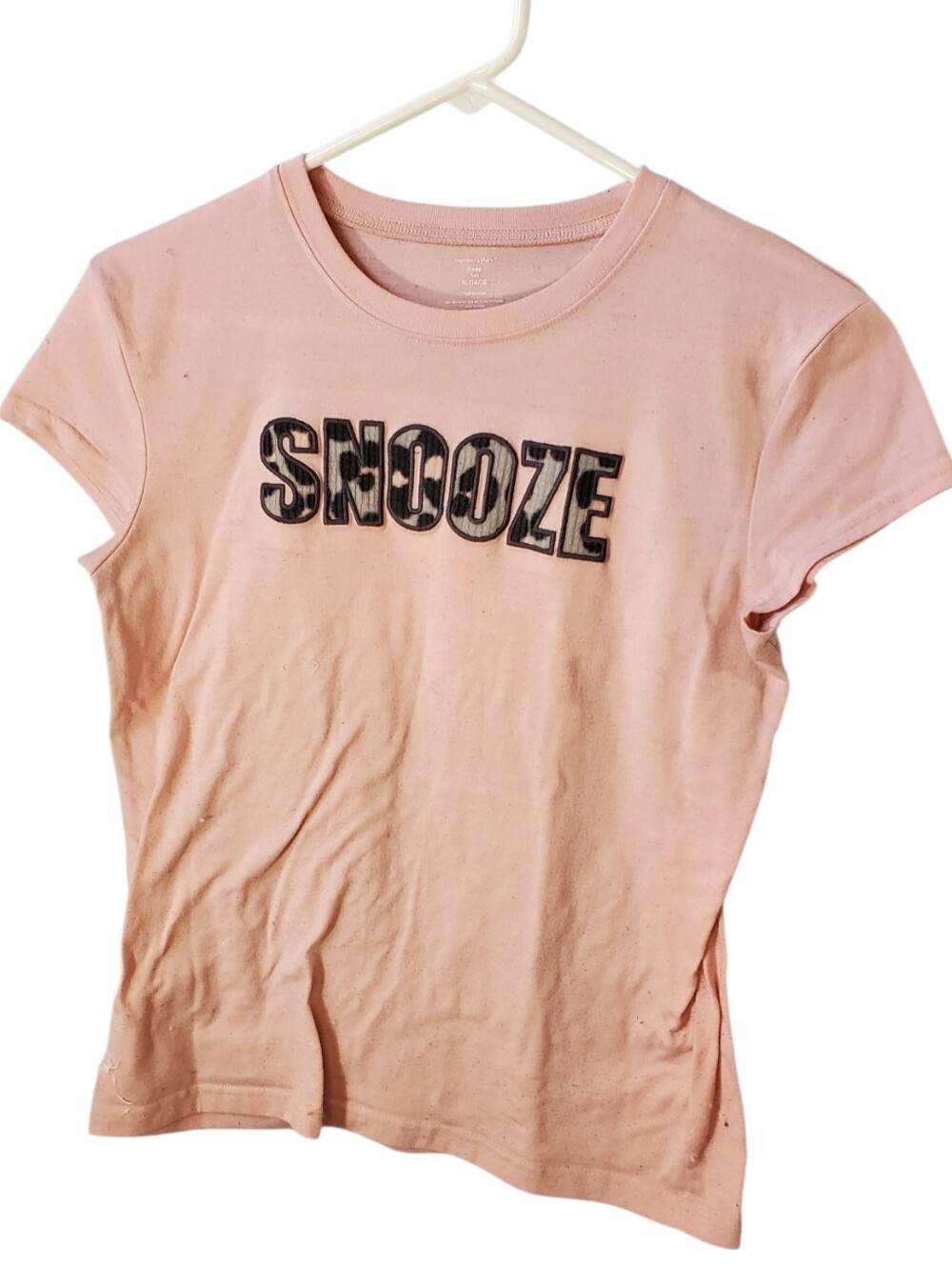 Kids' Pink "SNOOZE" Graphic Sleep Shirt